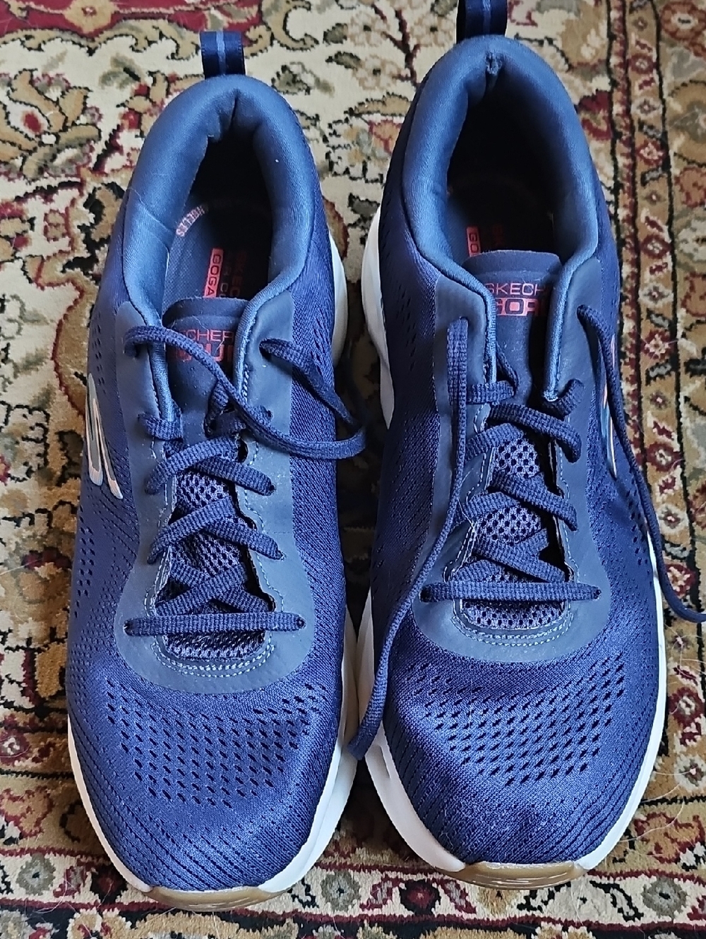 Skechers Men's Navy Athletic Knit Lace-Up Trainers